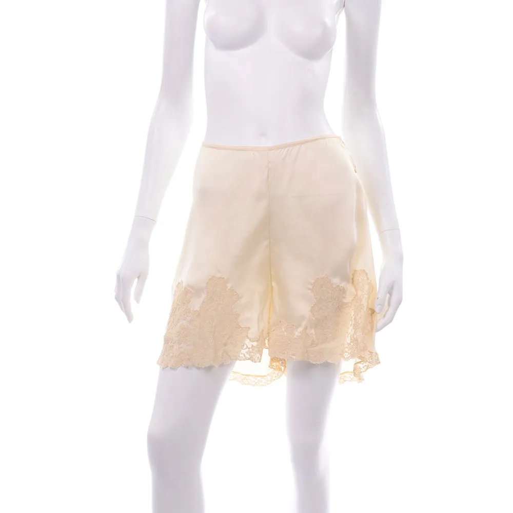 1930's Champagne Silk & Lace Vintage Tap Shorts