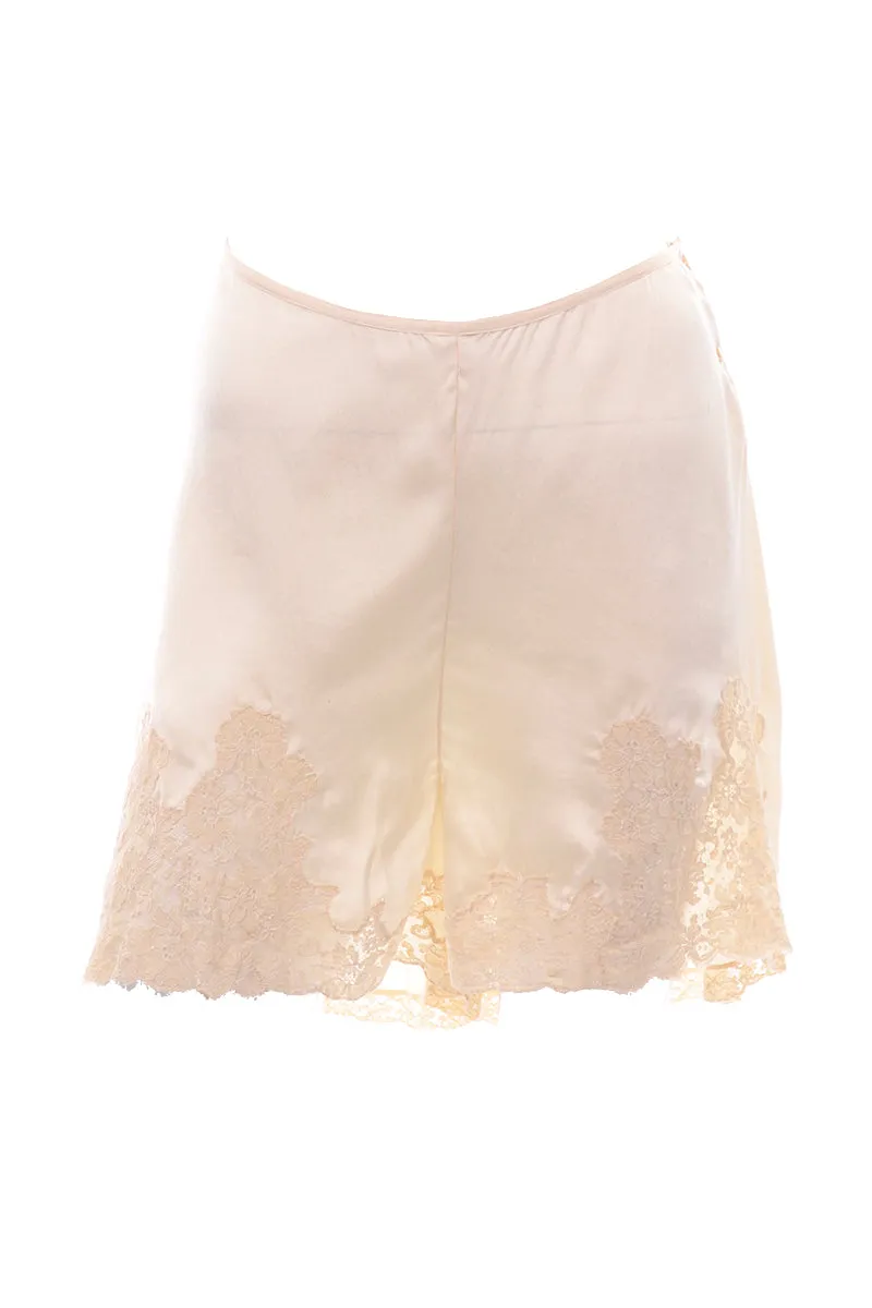 1930's Champagne Silk & Lace Vintage Tap Shorts