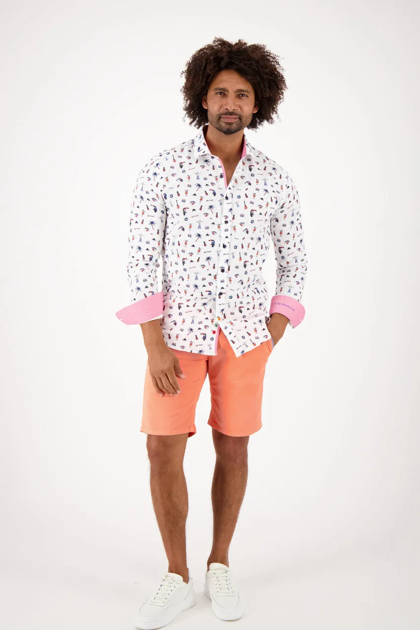 A Fish Named Fred - Bermuda Peached Twill Short - Burnt Coral