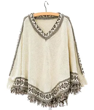 Adelle Cream Knit Poncho Sweater