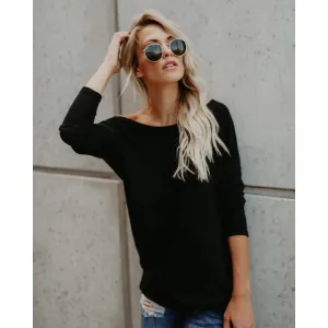 Backless Loose Long Sleeves T-shirt