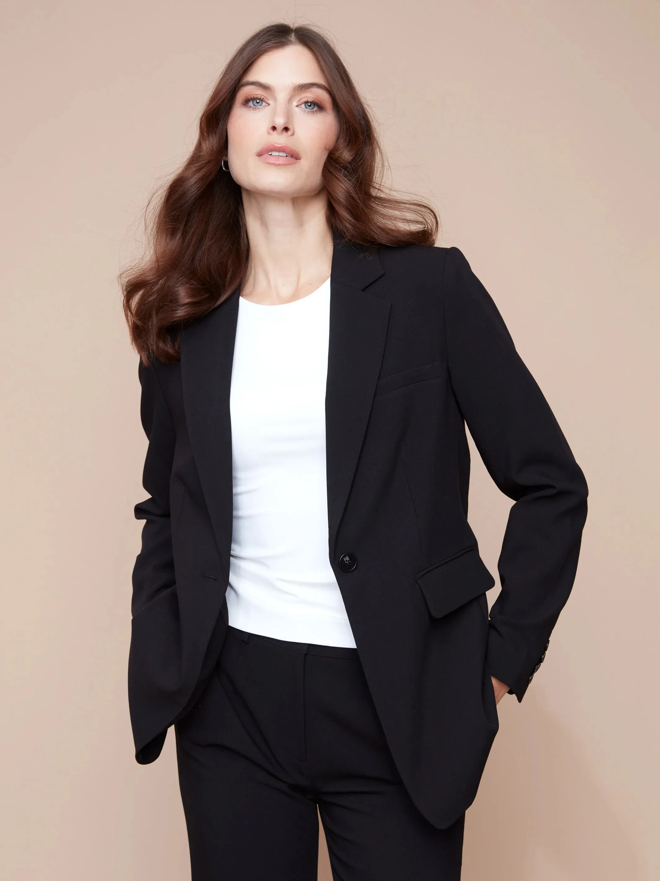 Blazer with Ruched Back