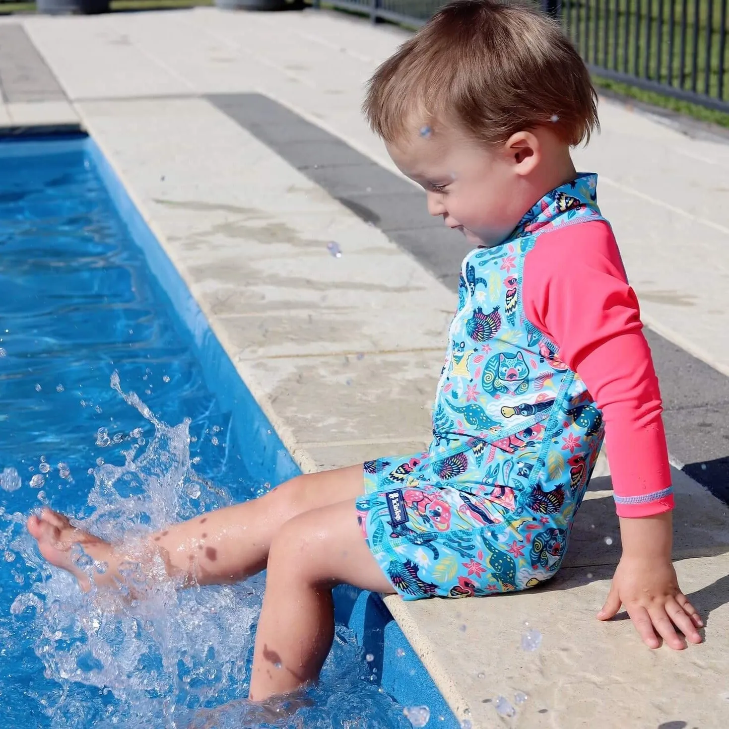 Boys All-In-One Swim Snap Sunsuit | Bush Wonderland