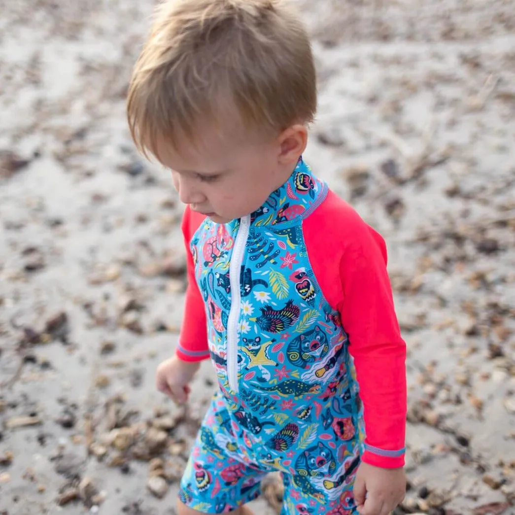 Boys All-In-One Swim Snap Sunsuit | Bush Wonderland