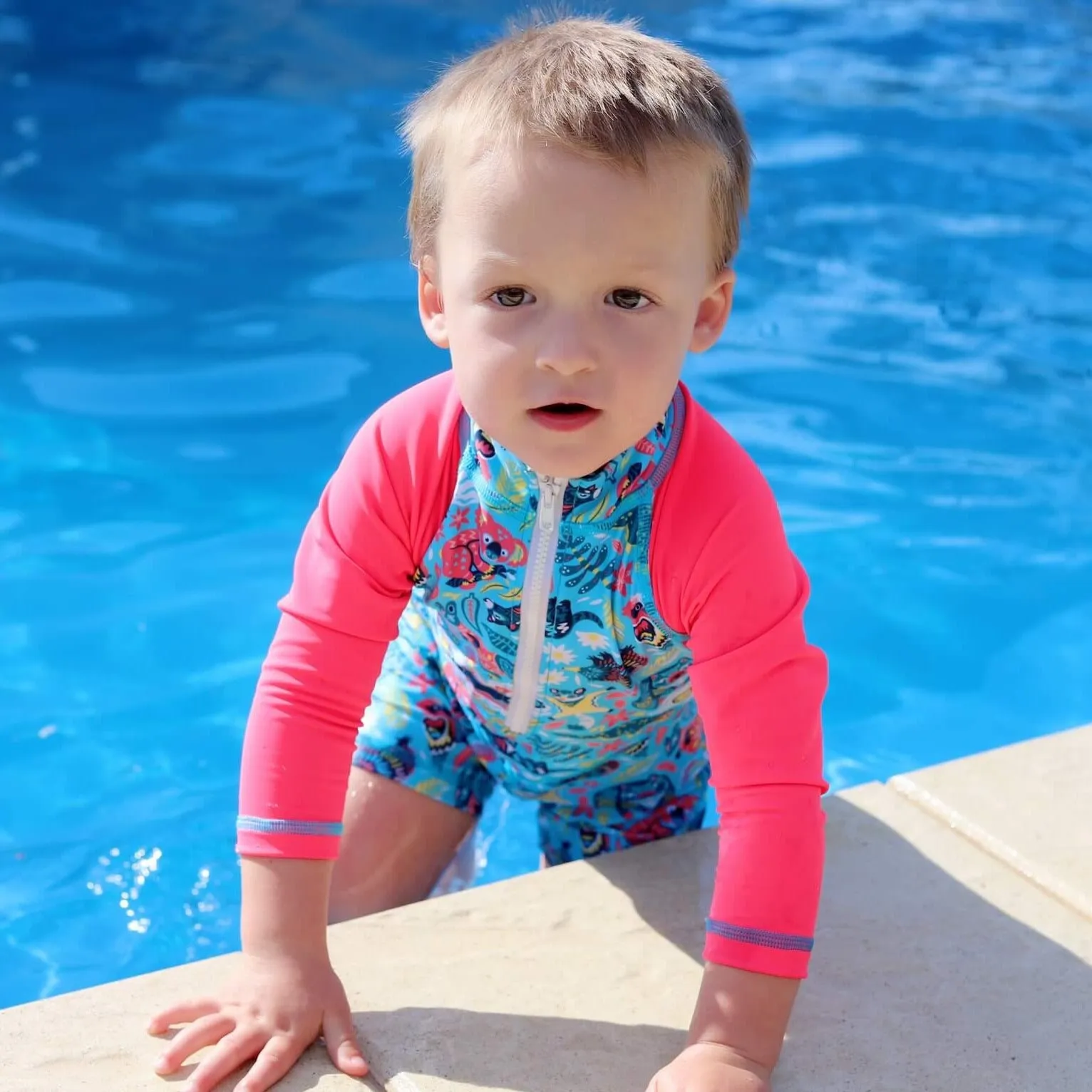 Boys All-In-One Swim Snap Sunsuit | Bush Wonderland