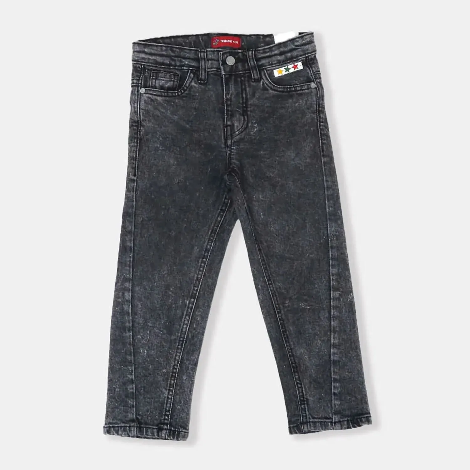 Boys Pant Denim Panels - Black