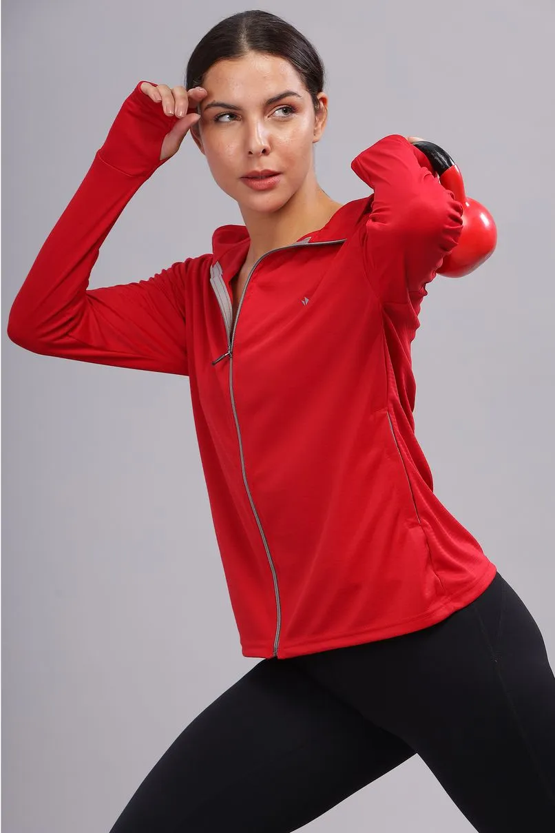 Bright Red - Women's Sunblock Jacket