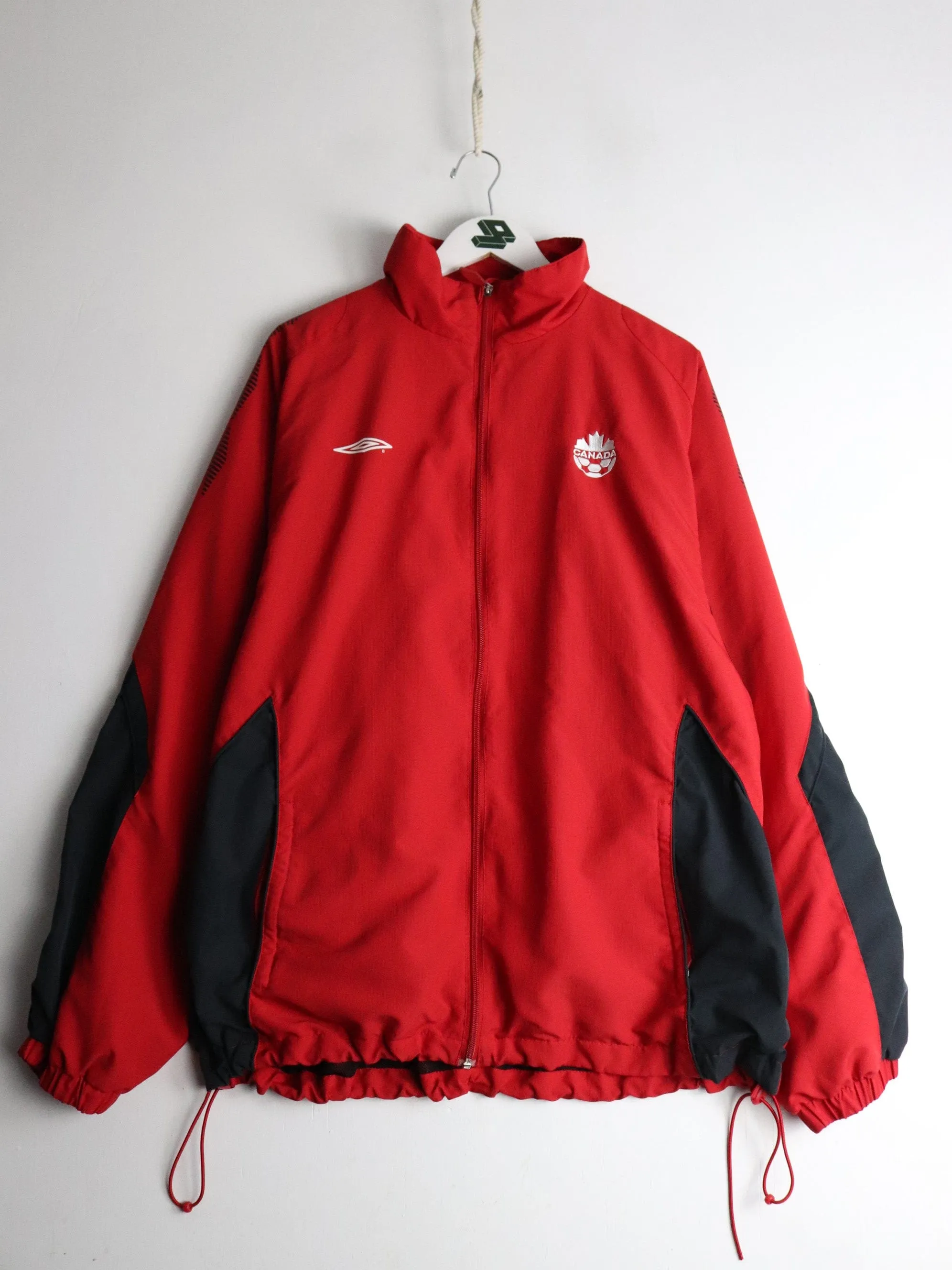 Canada Soccer Windbreaker Mens XL Red Umbro