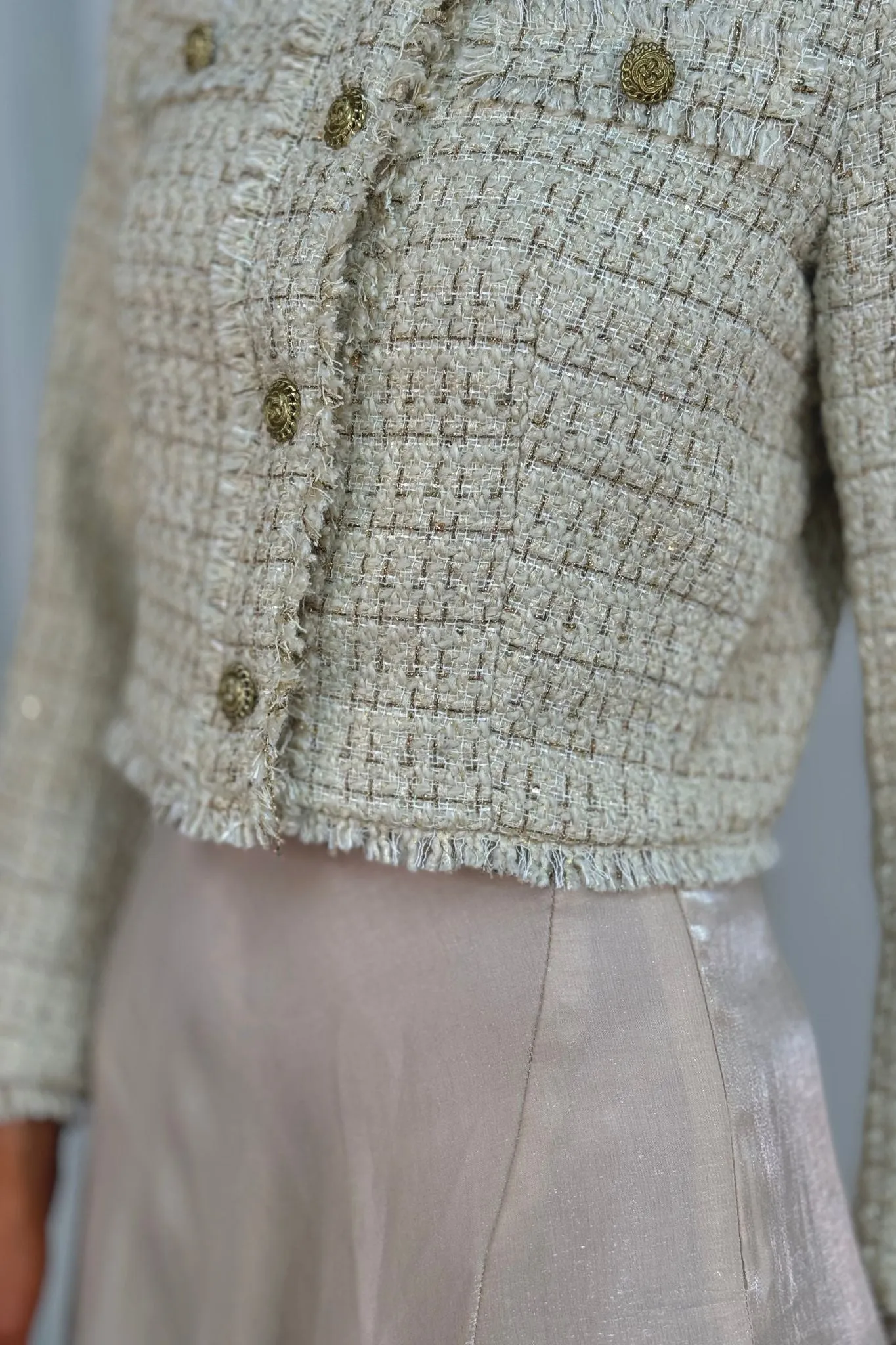 Carolyn Tweed Jacket In Golden Beige