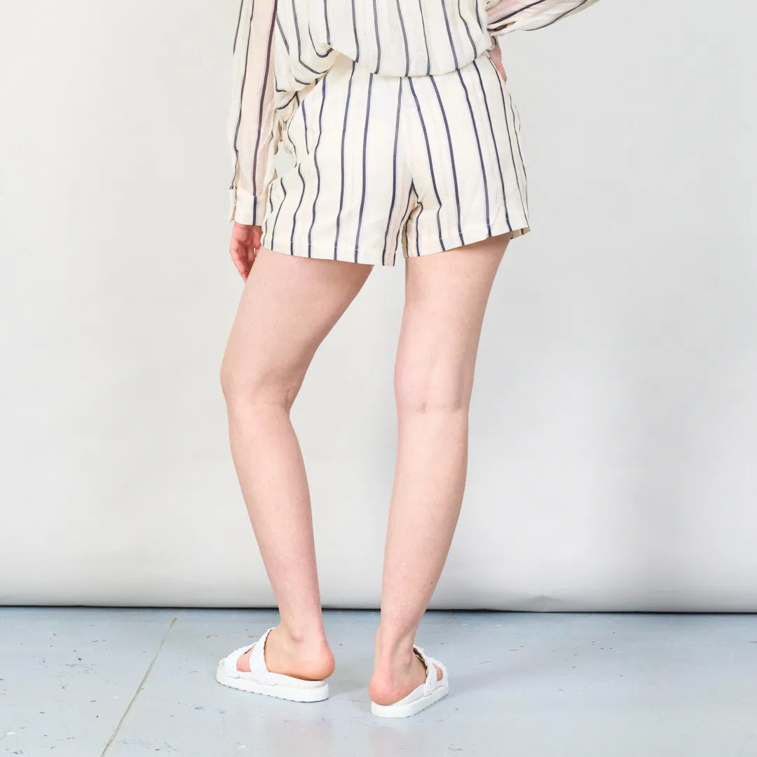 Classic striped shirt and shorts set wholesale