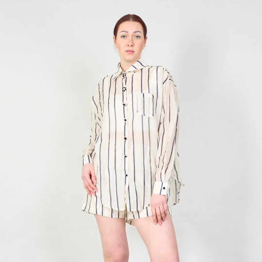 Classic striped shirt and shorts set wholesale