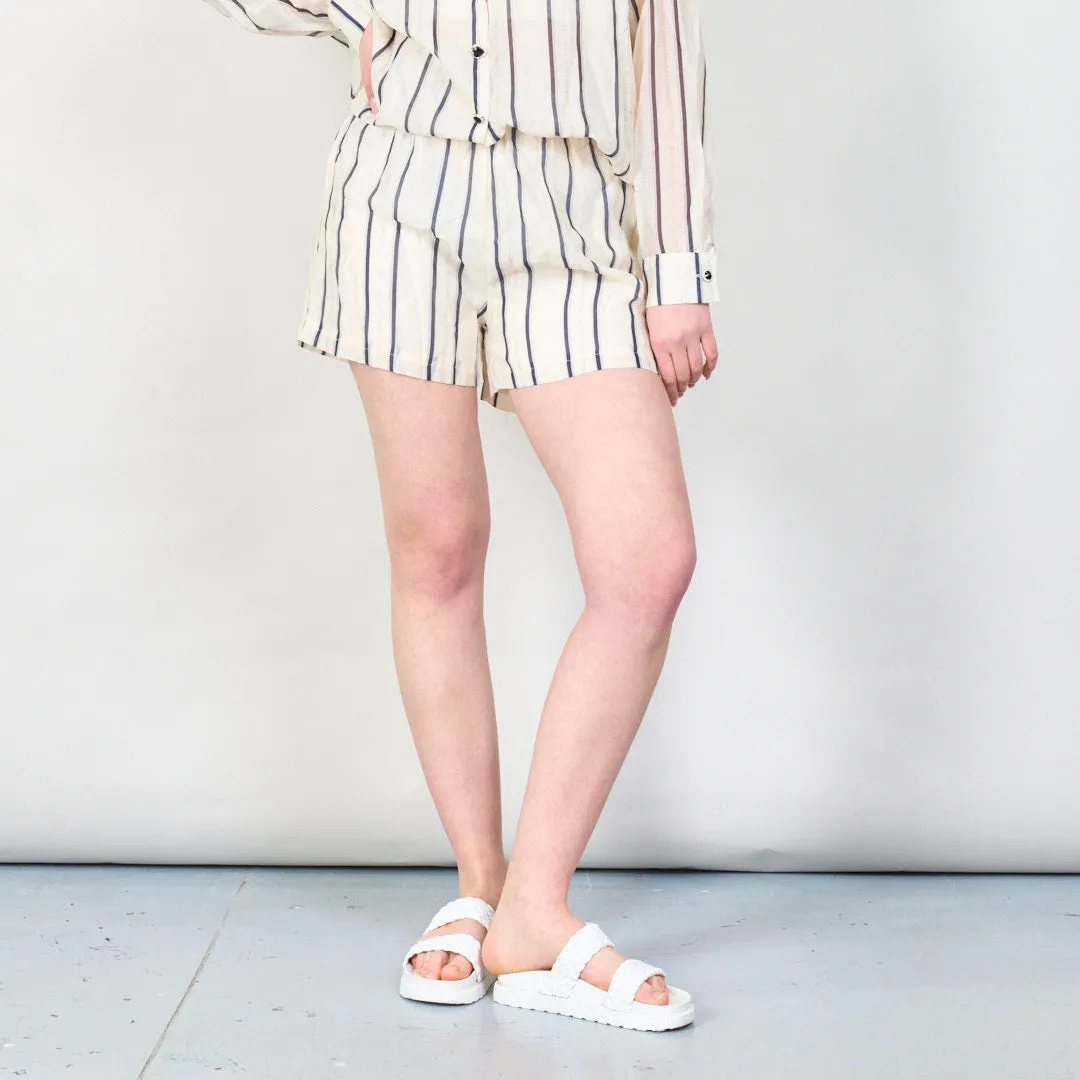 Classic striped shirt and shorts set wholesale