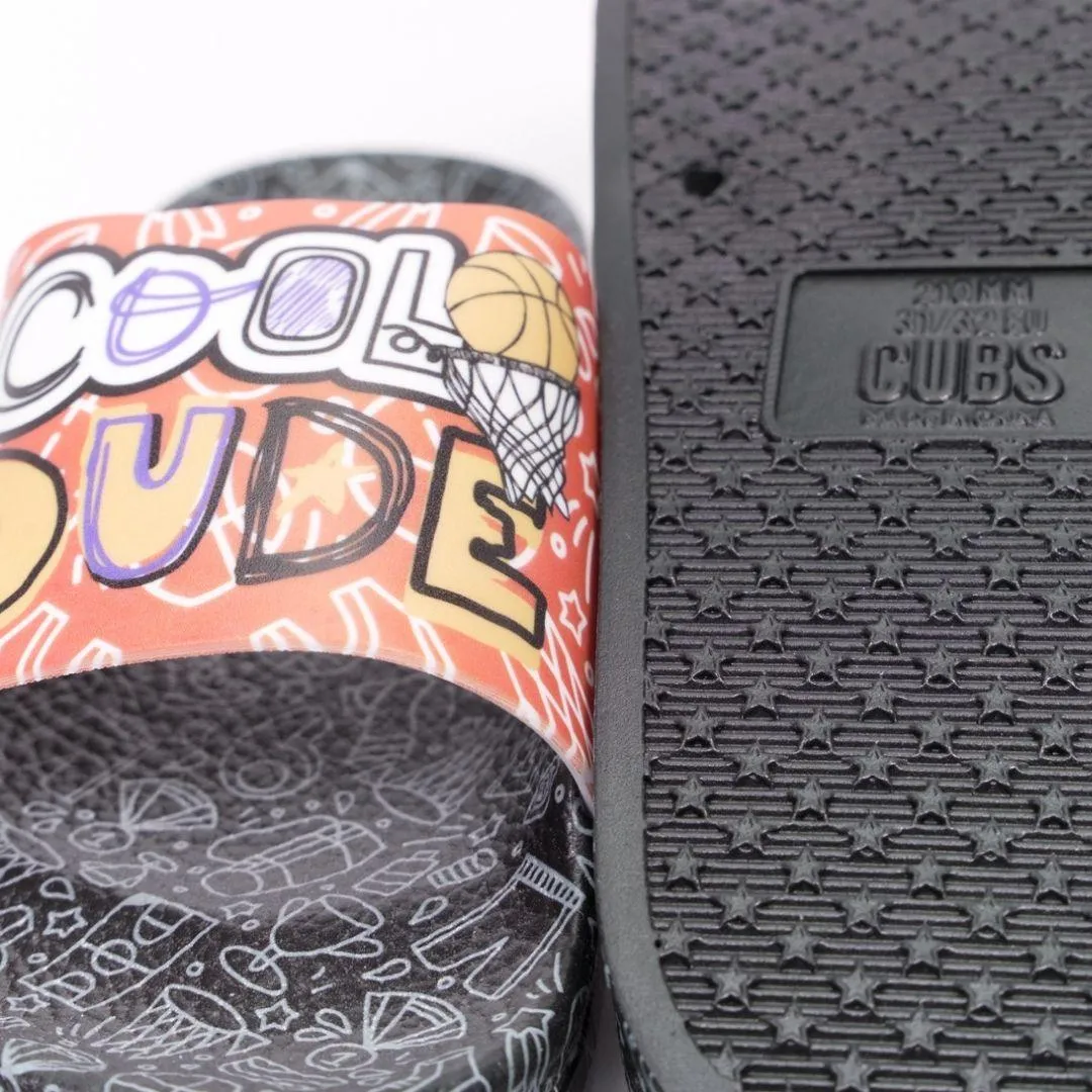 Cubs Cool Dude Basketball Black Boys Slide