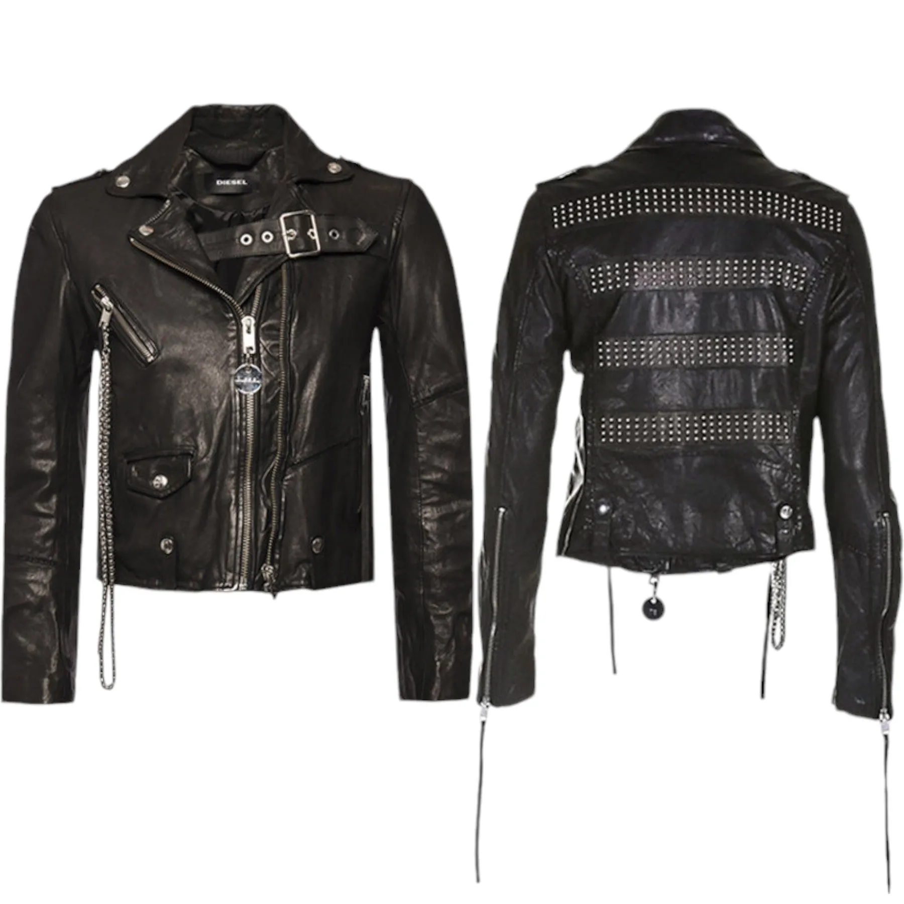 DIESEL L TERRY B Womens Jackets Biker Stylish Leather Coats Casual Racer Jackets