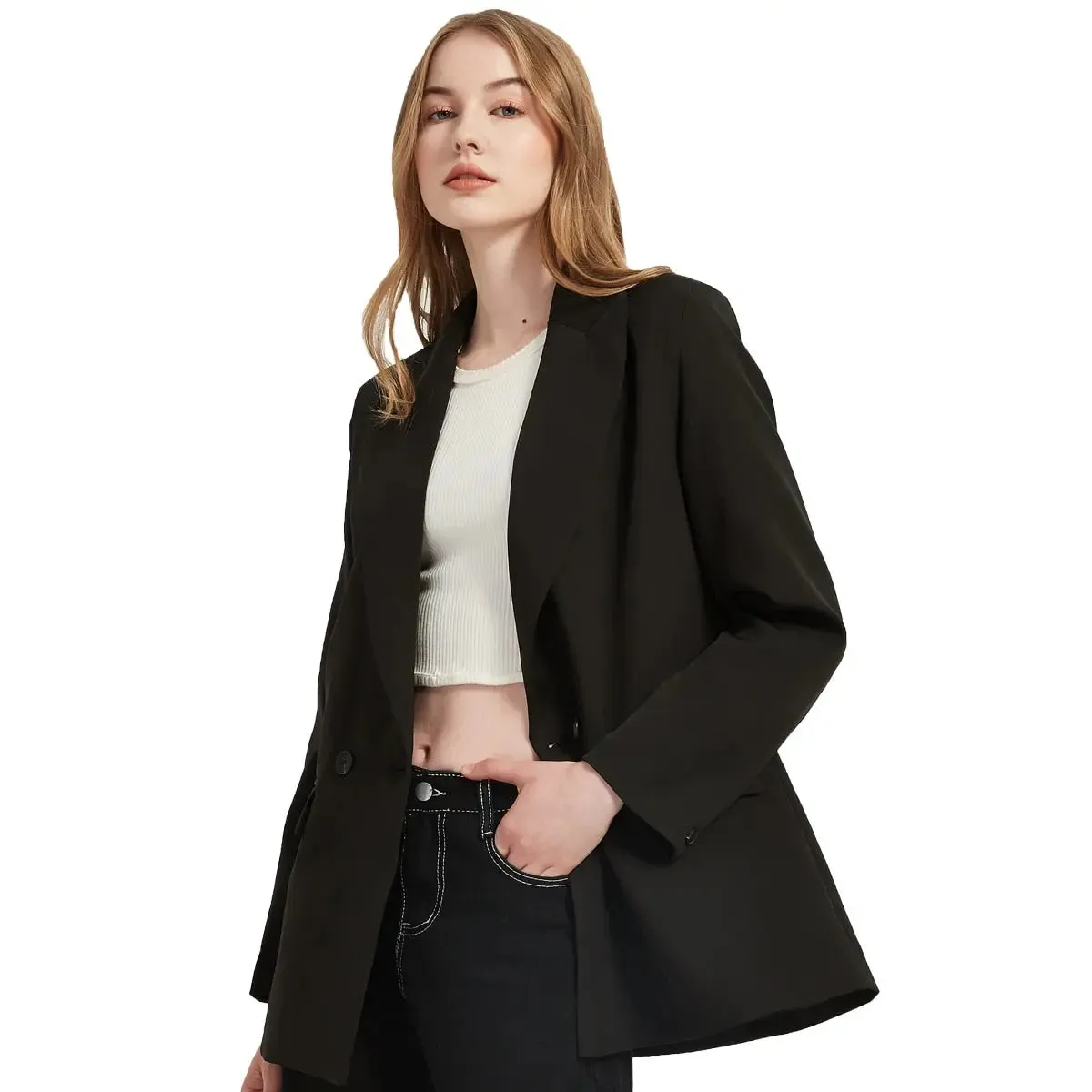 Double-breasted Pocket Women Blazer