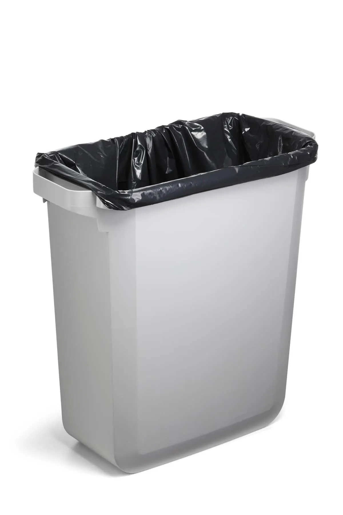 Durable DURABIN Grey Rectangular Recycling Bin   Green Lid | Food Safe | 60L