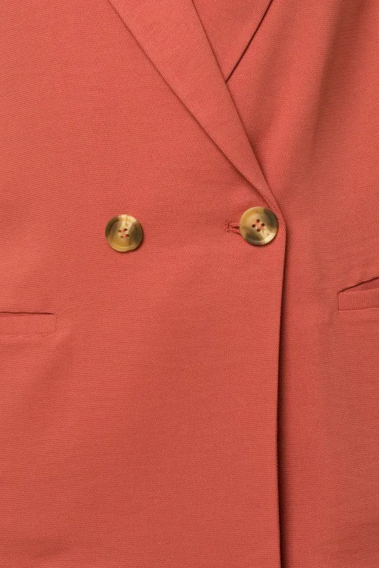 Gilli Double Breasted Blazer in Coral