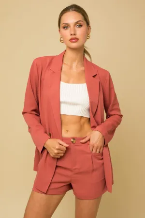 Gilli Double Breasted Blazer in Coral