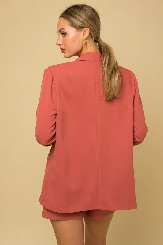 Gilli Double Breasted Blazer in Coral