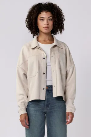 GINA CROPPED BOX JACKET OAT MILK