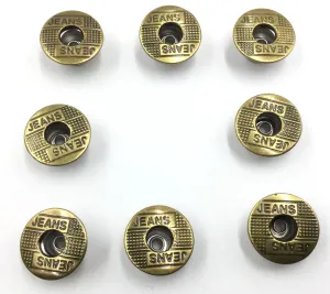 Golden Circular Nickel Jeans Buttons