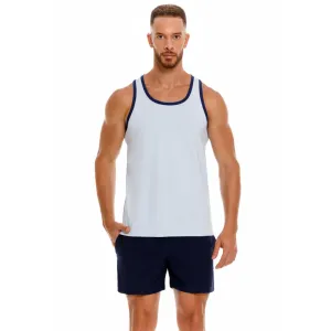 JOR Brixton cotton slim fit tank blue