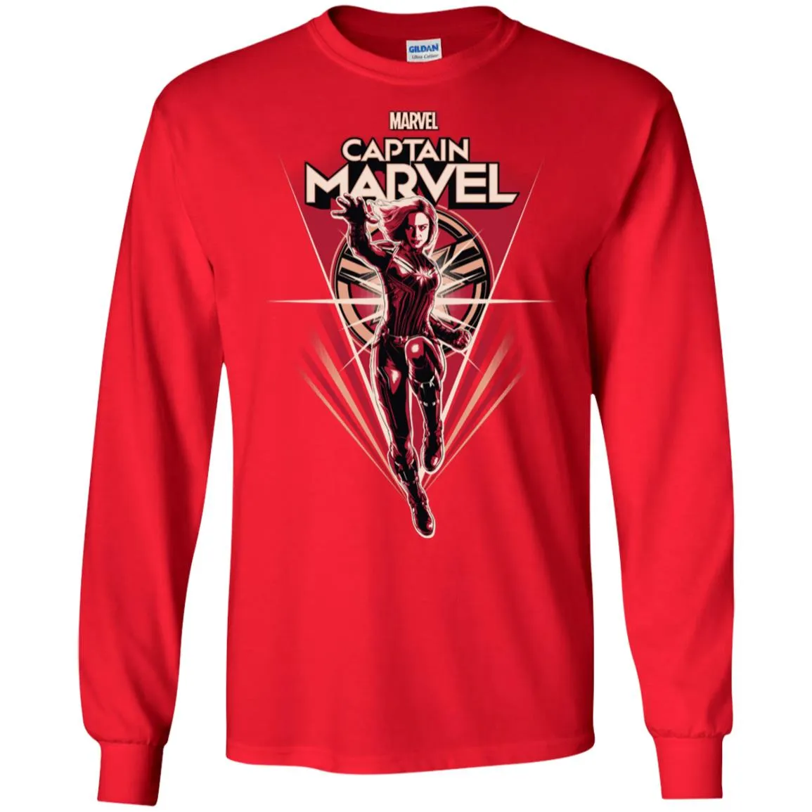 Marvel Captain Marvel Retro Style Flight Men Long Sleeve Shirt