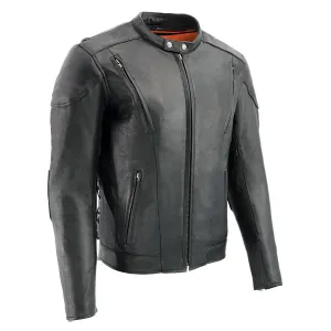 Milwaukee Leather ML1010 Men's Side Lace Vented Black Leather Scooter