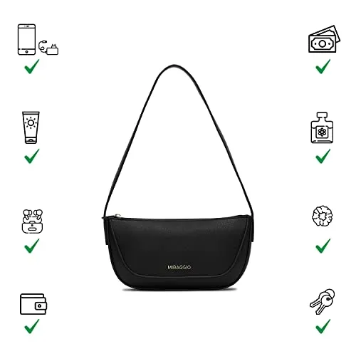 Miraggio Black Freya Shoulder Bag