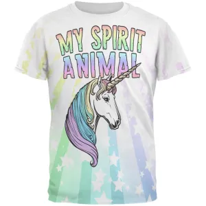 My Spirit Animal Unicorn Pastel Rainbow All Over Mens T Shirt