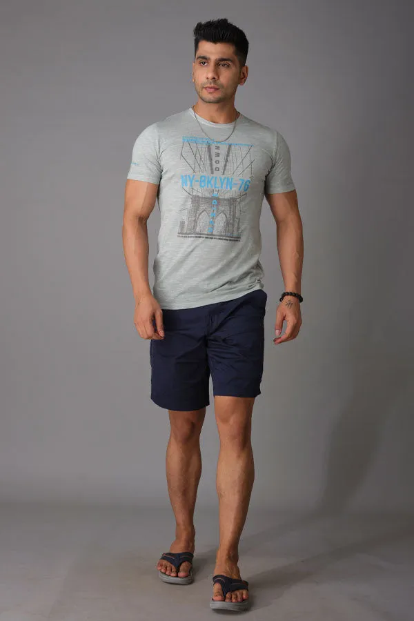 Navy Cotton Short