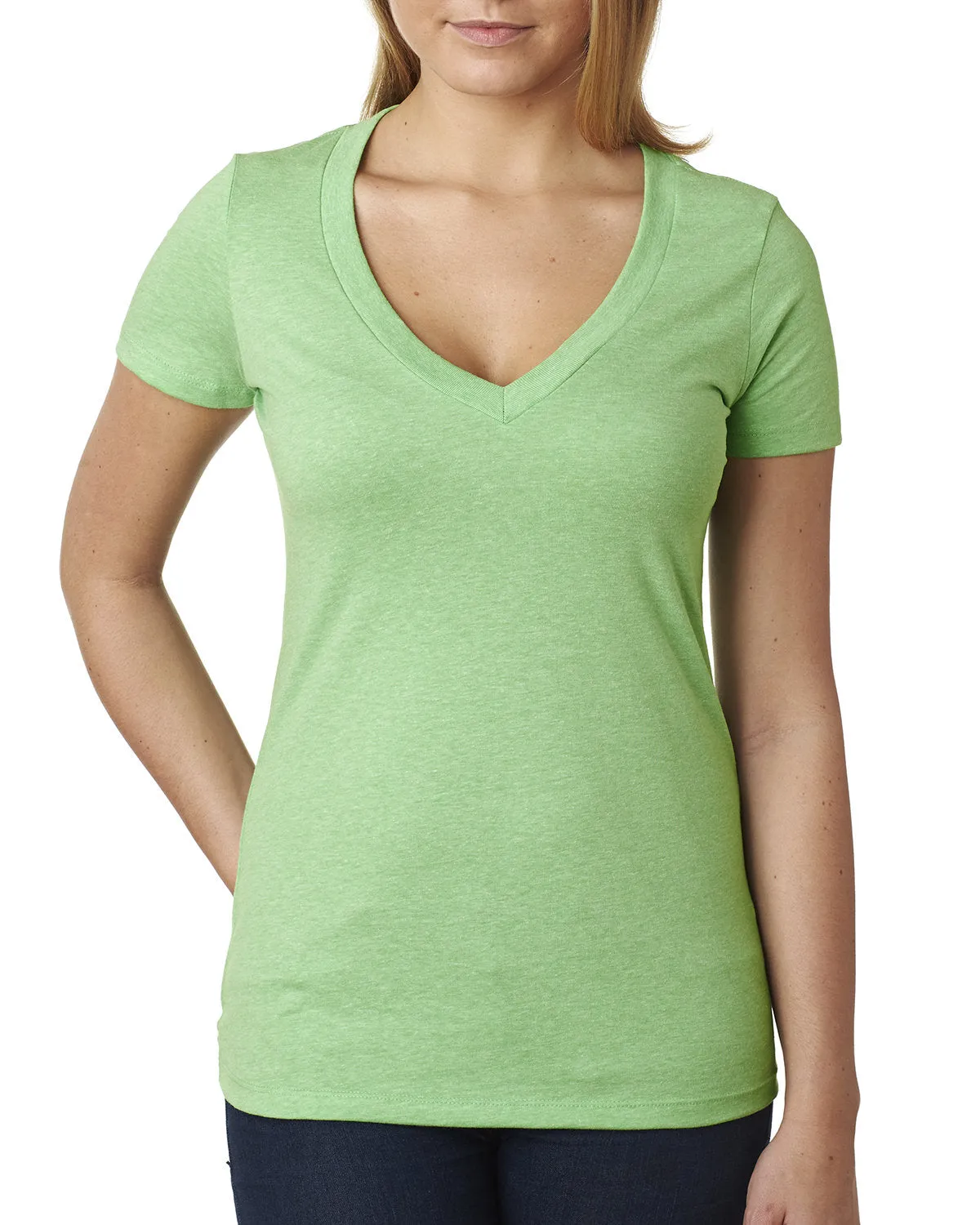 Next Level 6640 Ladies' CVC Deep V-Neck T-Shirt