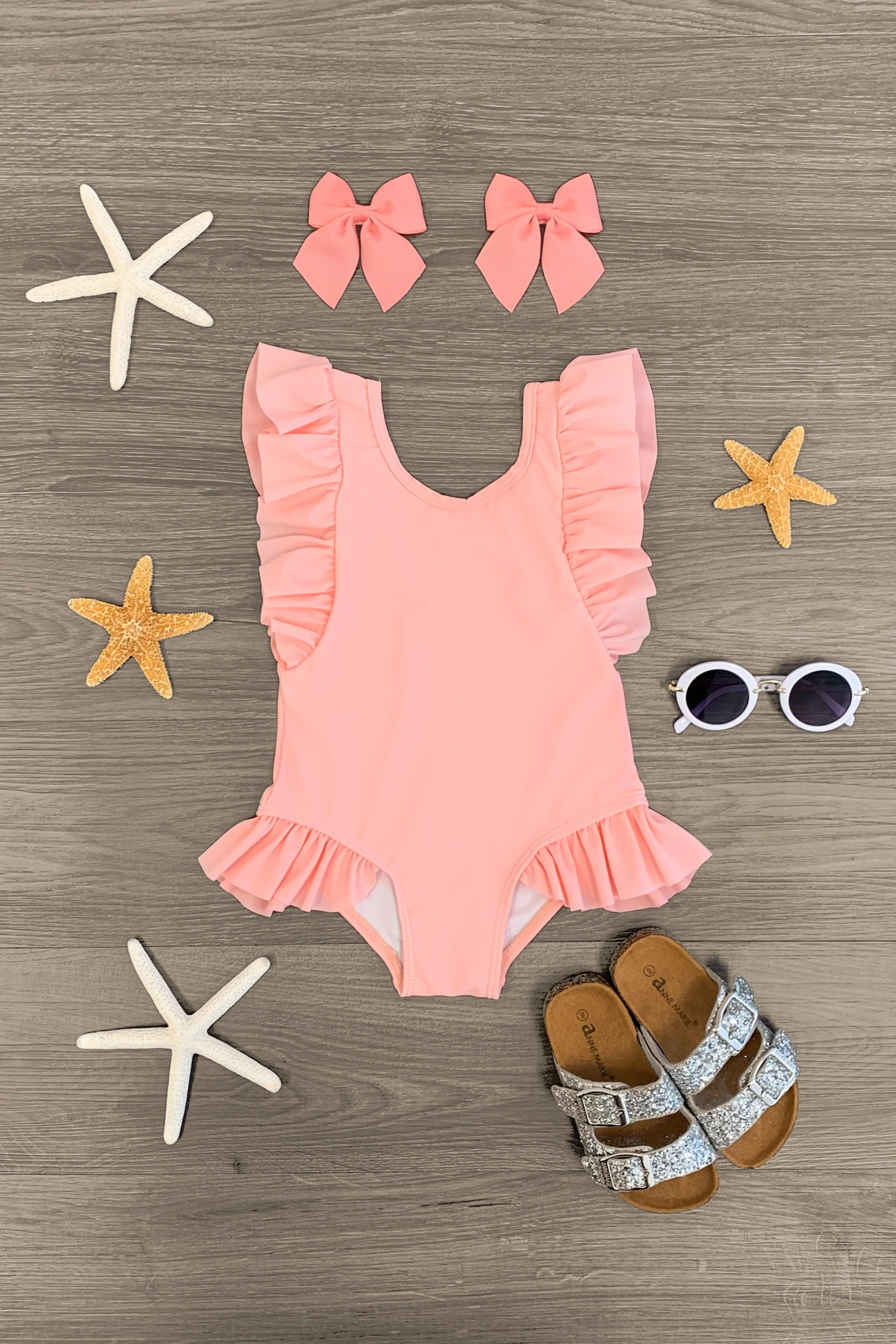 Pink Ruffle One Piece Swimsuit