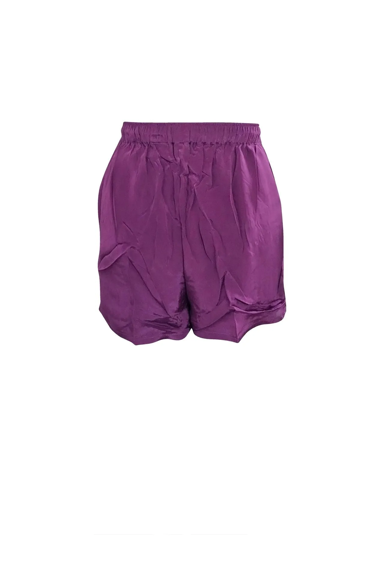 Purple Loose Fit Silk Shorts