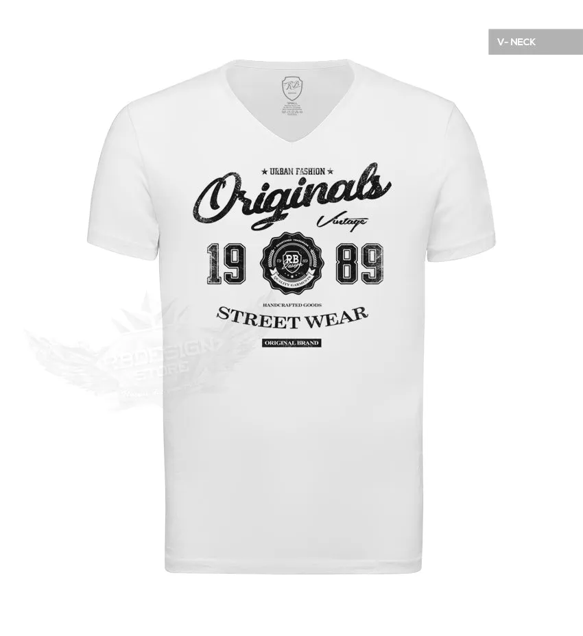 RB Design Originals Men's T-shirt Vintage Style Graphic Tee BLACK MD893