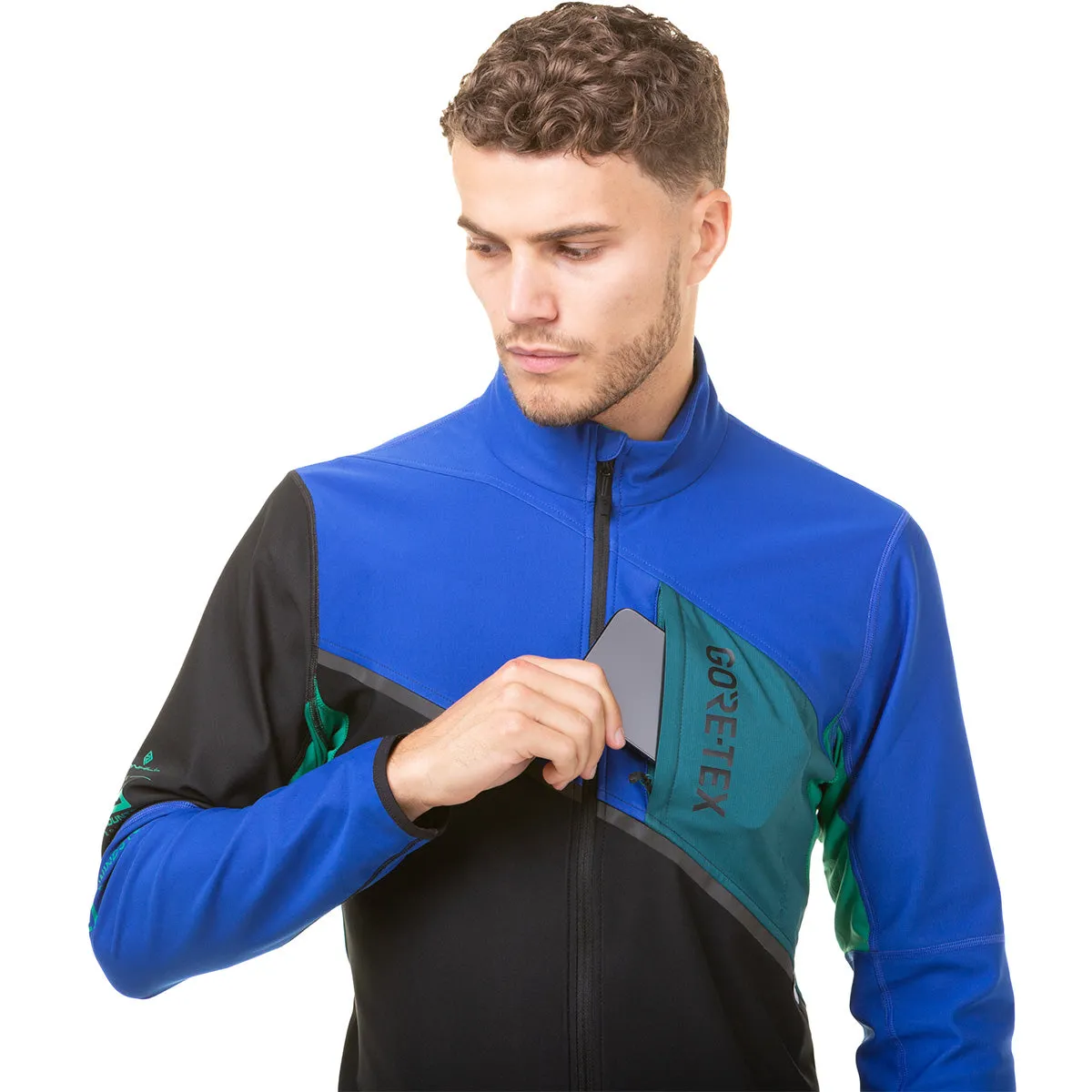 Ronhill Tech Gore-Tex Windstopper Jacket Mens | Black/cobalt