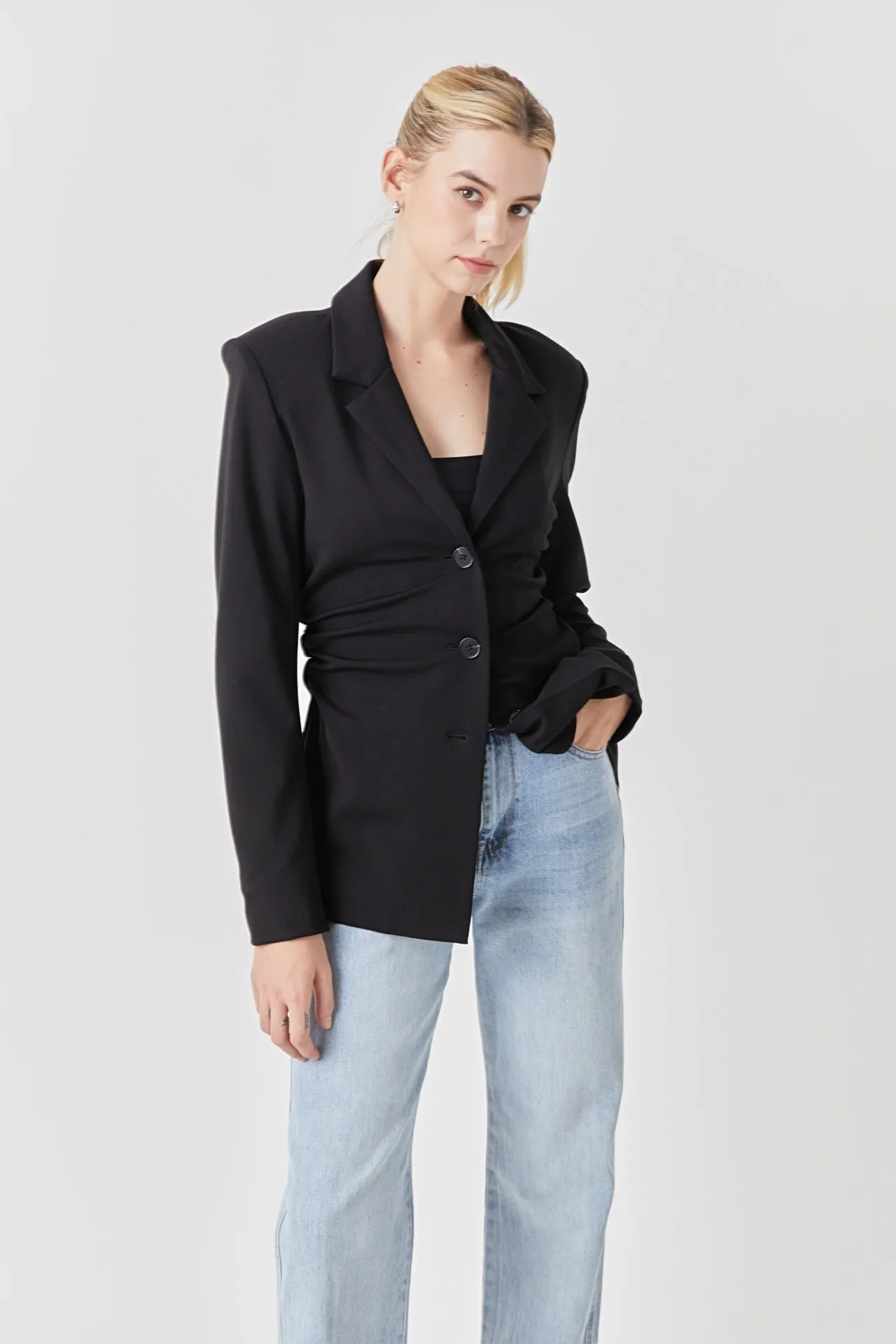 Ruched Blazer