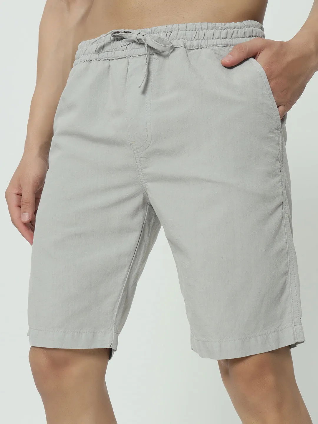 SAINTJONES-GREY LINEN SHORTS