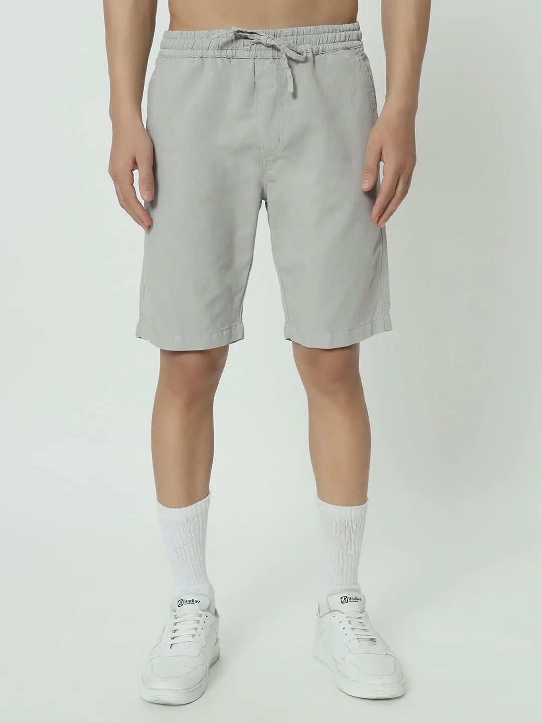 SAINTJONES-GREY LINEN SHORTS