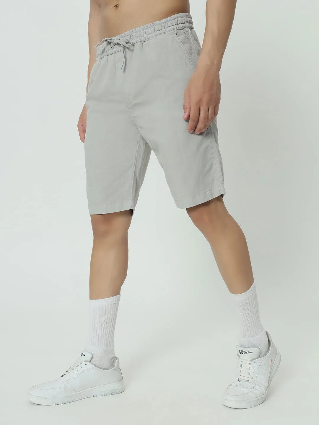 SAINTJONES-GREY LINEN SHORTS