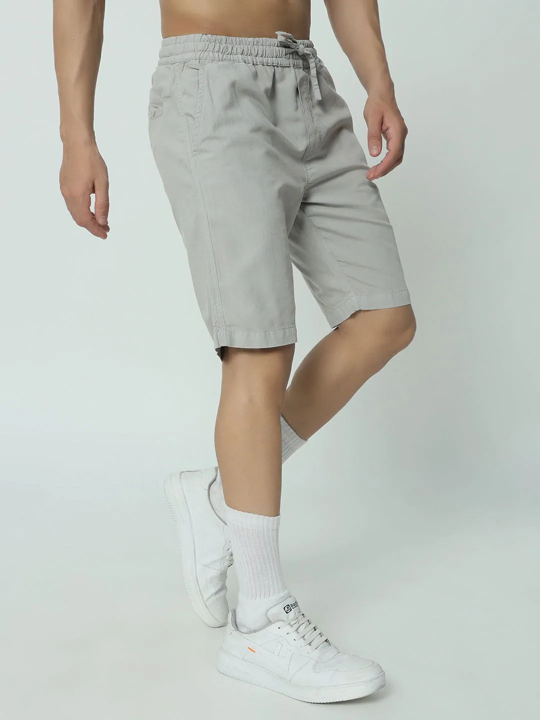 SAINTJONES-GREY LINEN SHORTS