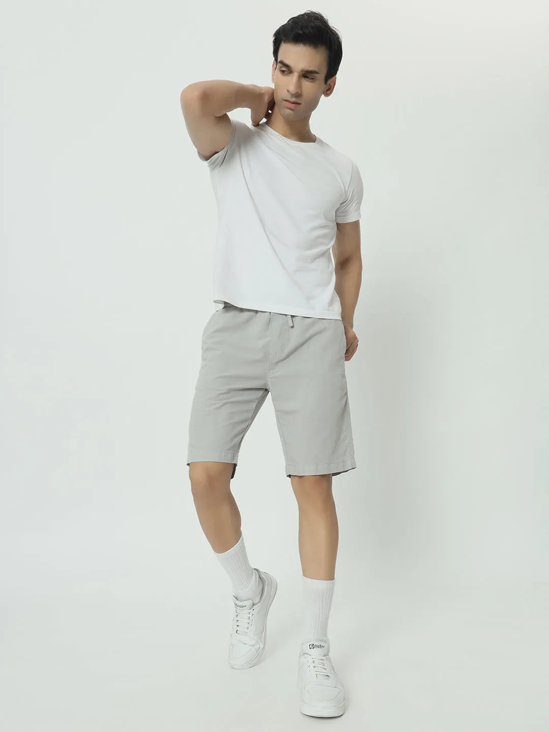 SAINTJONES-GREY LINEN SHORTS