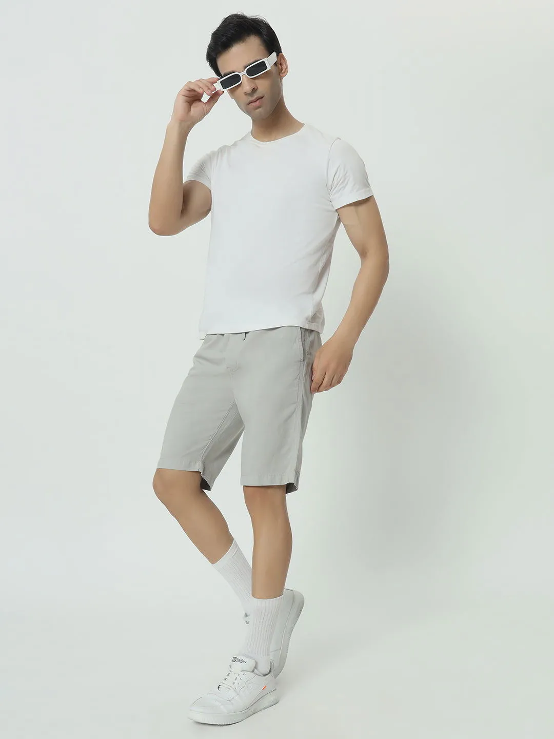 SAINTJONES-GREY LINEN SHORTS