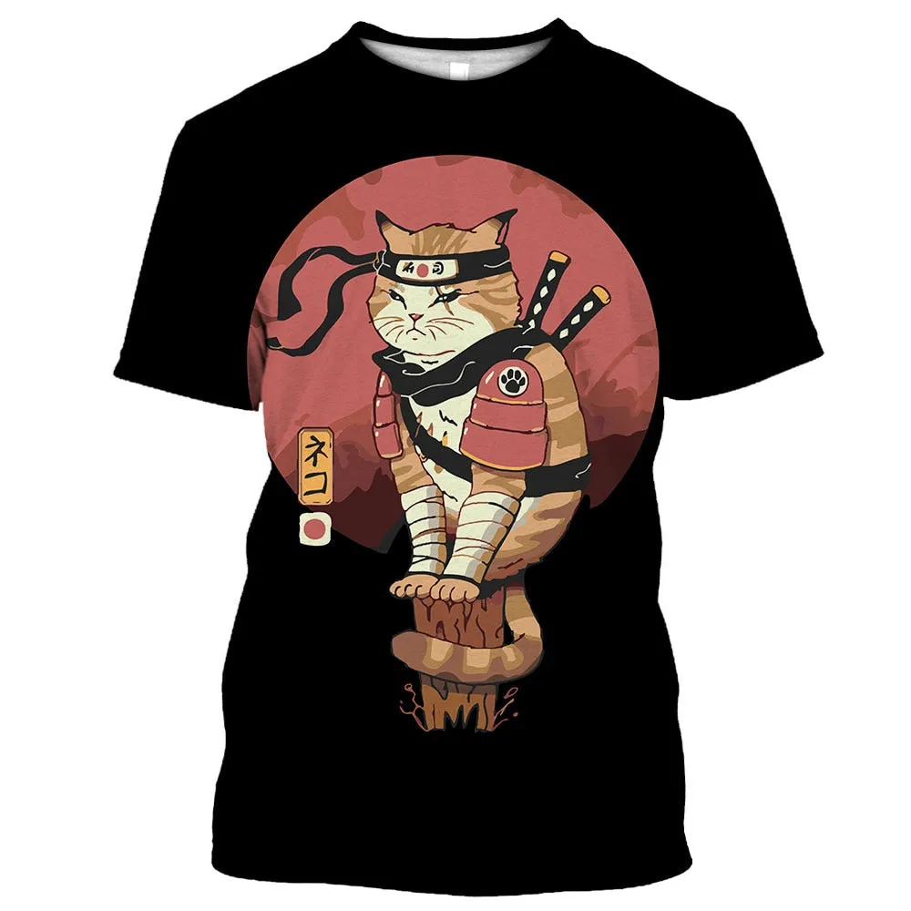 Samurai Dog Cat and More Japanese Irezumi Style T-Shirts