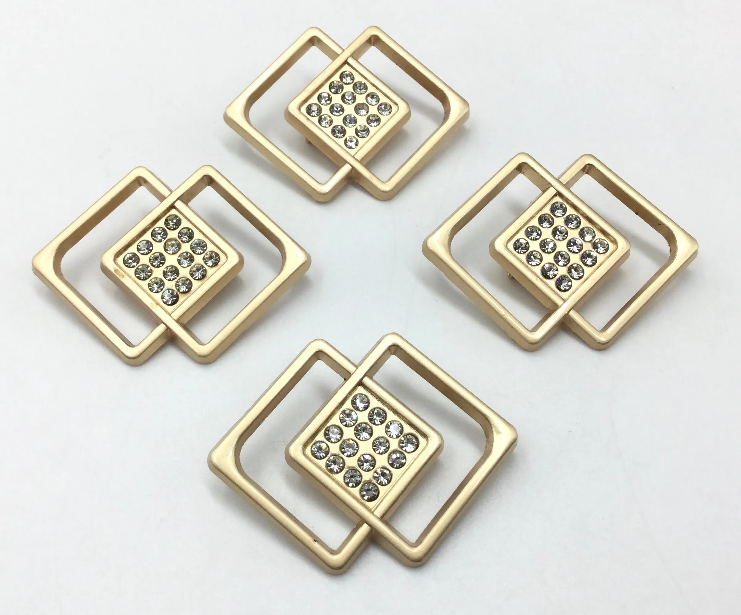 Sand Golden Square Shape Clip Cufflinks