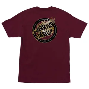 Santa Cruz Holo Flame Dot S/S Tee - Burgundy