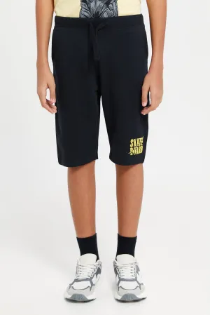 Senior Boys Black Active Shorts