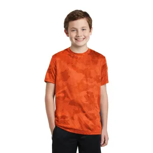 Sport-Tek Youth Neon Orange CamoHex Tee