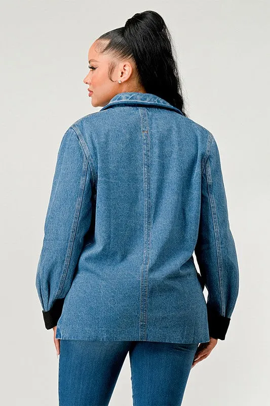 Step Above- Denim Blazer