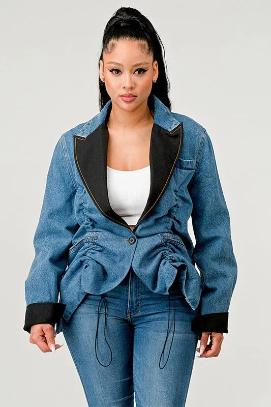 Step Above- Denim Blazer